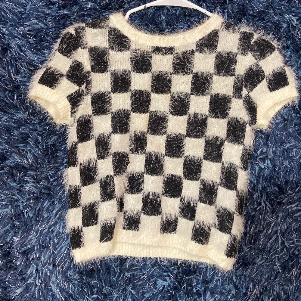 Furry checkered top